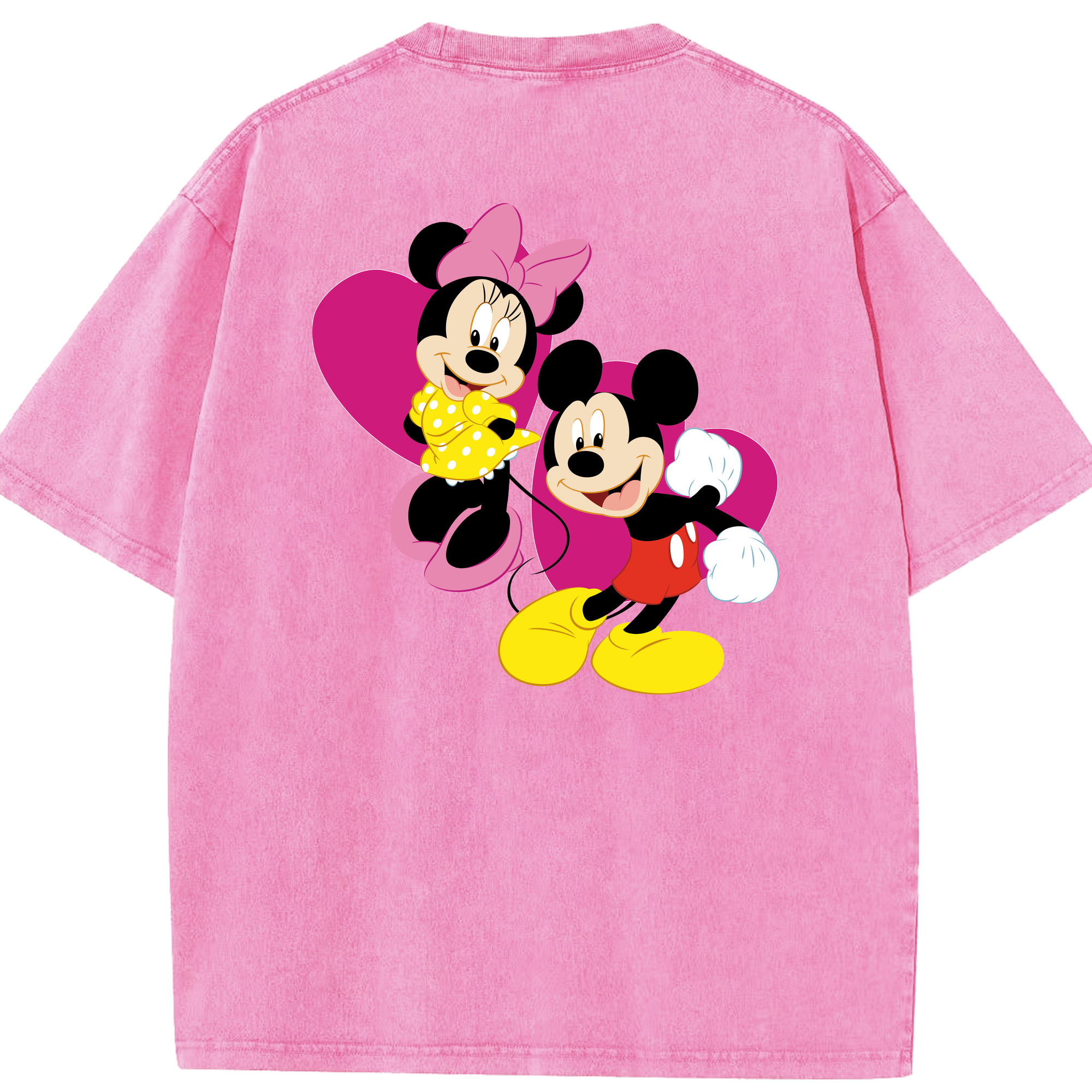 （画像用） ミッキーマウス Mickey Mouse 綿100% ヴィンテージ風 半袖Tシャツ（背面プリント）